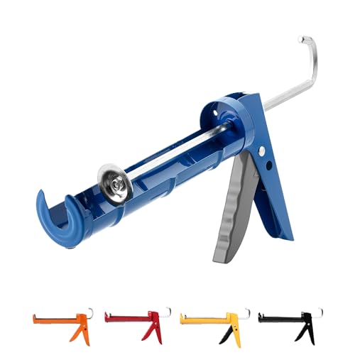Bates- Caulking Silicone Gun, 10:1 Thrust Ratio, Hand Caulking Guns, No Drip - color: Blue, size: 1 Pack