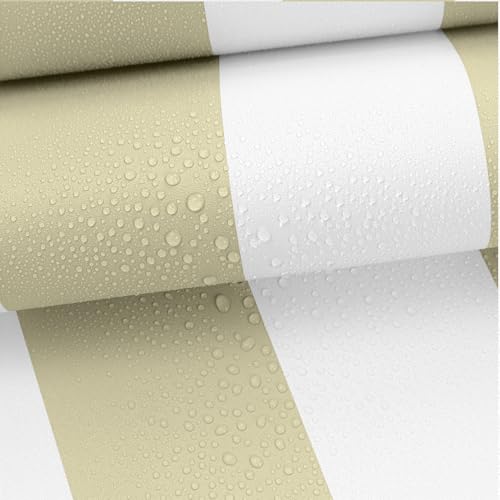 Erfoni 17.7"x118" Brown and White Wallpaper Stripe Peel and Stick Wallpaper - color: Brown and White, size: 17.7" x 118"