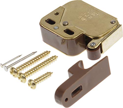 The Hillman Group 59280 Polished Brass Mini-Latch with Catch, 2-Pack
