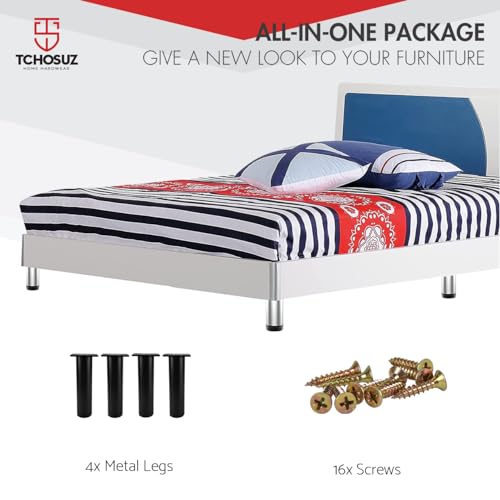 8 Inch Aluminium Alloy Metal Furniture Legs, Set of 4 Round Black - color: Gold, size: 8"/20cm