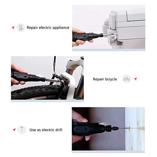 3.6V Cordless Electric Screwdriver USB-C Rechargeable LED Kit RED - color: Red