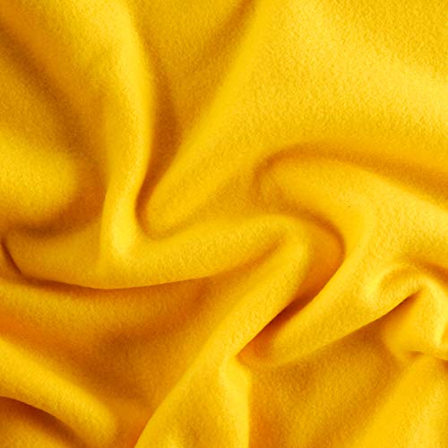Polar Fleece Solid Bright Yellow, Fabric by the Yard - color: Bright Yellow