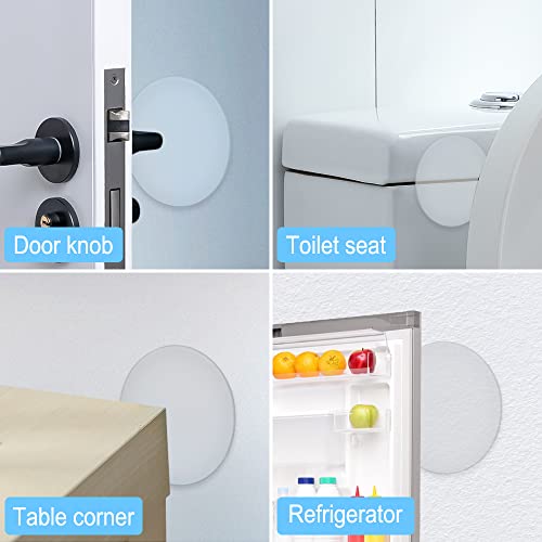 Door Stopper Wall Protector,Transparent Large Round - size: 9 cm Round (3 pcs)