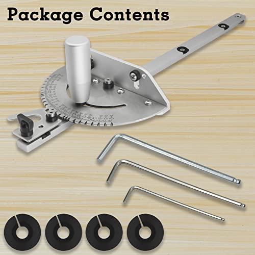 Precision Miter Gauge with a Standard Slot (3/4” x 3/8”), Table Saw Miter Gauge High Accuracy Miter Saw Protractor with 27 Angle Stops, Great Woodworking Tool Table Saw Accessories