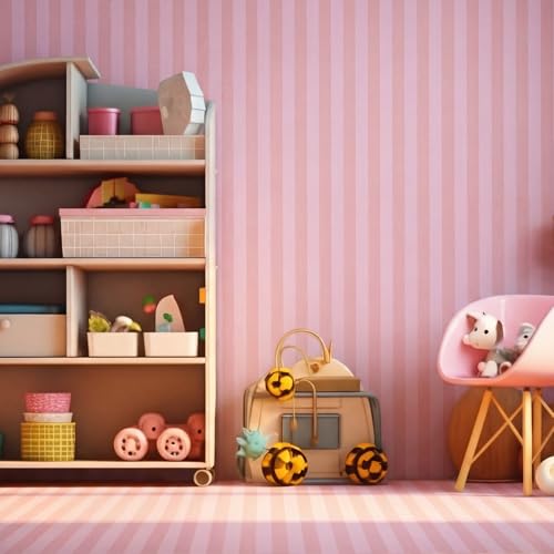 Flutesan 12 Pcs Miniature Dollhouse Wallpaper, Pink Stripes - style: Pink Stripes