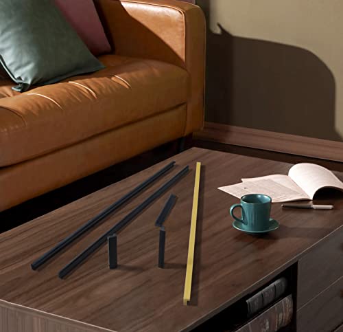 Goo-Ki 12 PCS Matte Black Finger Pulls Cabinet Pulls Black Drawer Pulls - 5 in (128mm) Hole Centers Solid Kitchen Cabinet Handles - color: Matte Black, size: 5 Inch Hole Center