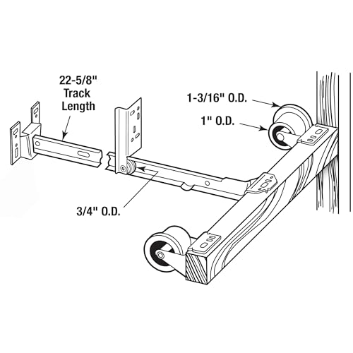 Prime-Line R 7137 22-5/8 In., Galvanized Steel, Mono-rail Drawer Slide Kit (Single Pack)