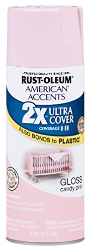 Rust-Oleum 284976 American Accents Ultra Cover 2X, 12 oz, Gloss Candy Pink - color: Candy Pink