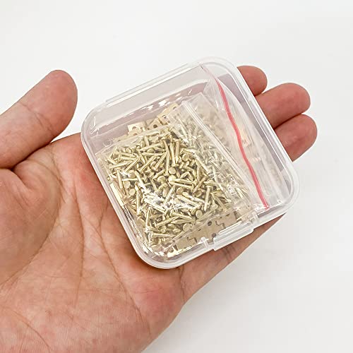 100Pcs Mini Brass Hinges, Small Tiny Hinges, Gold, 10x8mm - color: Gold