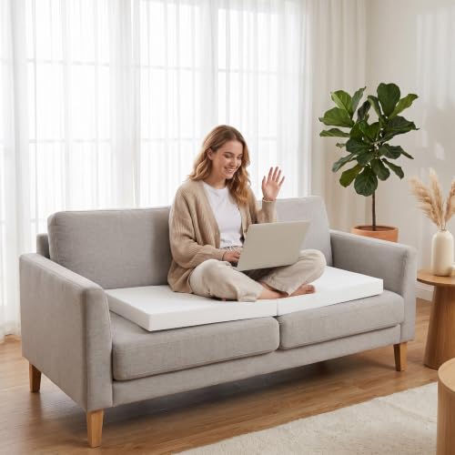 Frienda 4 Pack 2" x 16" x 17" Upholstery High Density Foam Cushion, White - color: White, size: 2" x 16" x 17"