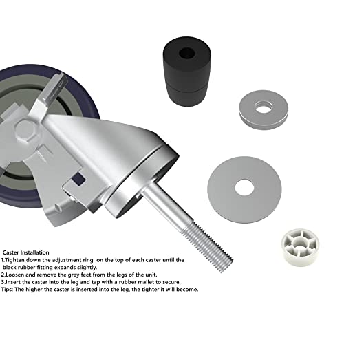 4 Inch Expanding Stem Caster Set of 4 for Stainless Steel Table - style: 4 Inch