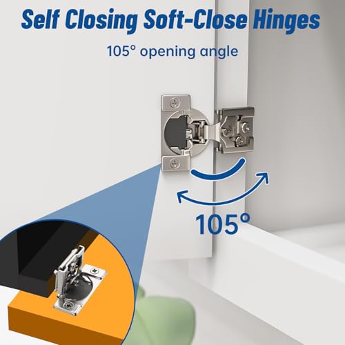 10Pack (5 Pairs) 1/2 inch Overlay Soft Close Door Hinges,TopDirect Kitchen Cabinets Hinges for Face Frame Door,105°Opening Angle Concealed Self Closing Cabinet Hinges - size: 10 Pack