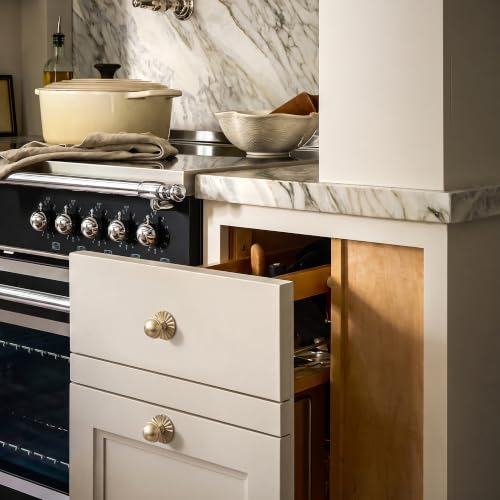 6Pack Champagne Bronze Cabinet Knobs with Backplate Drawer knobs - color: Champagne Bronze, style: Daisy
