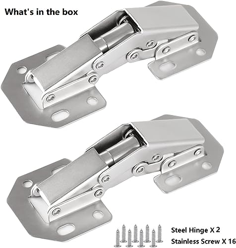 2-Pack Hidden Hinges for Cabinet Doors Frameless, Concealed Cabinet Hinges, 90 Degree Surface Mount Hinges - size: 2 Pack