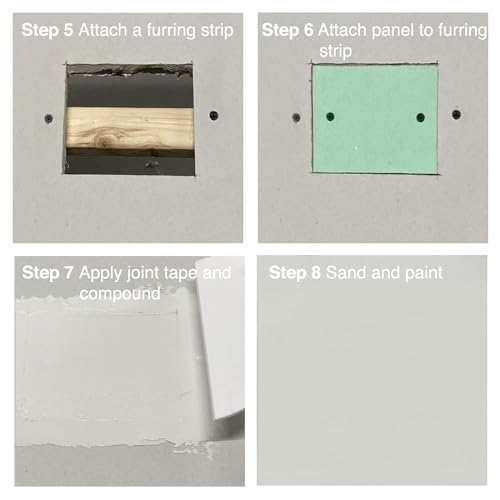 Denex Drywall Repair Panel - 6"x6"x1/2" - (2 Pack) - Moisture Resistant - style: (2 Pack)
