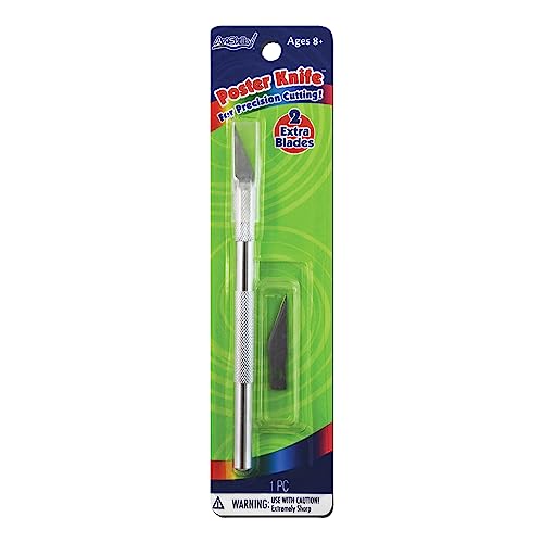 ArtSkills Poster Knife for Precision Cutting, 1 Piece, Includes 2 extra blades (PA-1223)