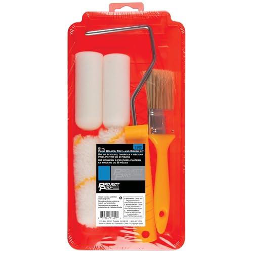 Performance Tool 1983 8-Piece Small Paint Roller, Brush and Tray Kit