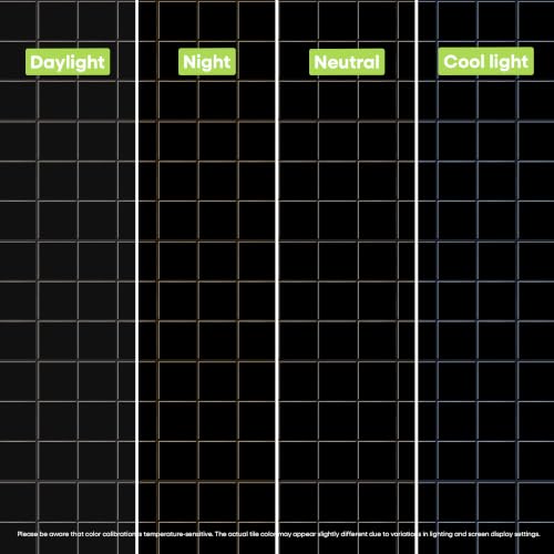 Select 5 Pack Peel and Stick Backsplash Square Tiles, 12x12 in, Black - color: Black, size: Square Shape