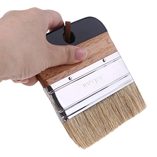 Wide Flat Chalk & Wax Finishing Brush Wood Handle Natural Bristle Brush For Hobby Paint Faux & Wax Finishing Stenciling Painting Brush Set Acrylic
