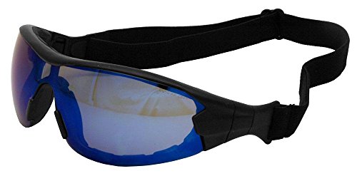 Gateway Safety 21GB9F Swap Wraparound Hybrid Eye Safety Glasses/Goggles, Blue Mirror Anti-Fog Lens, Black Frame with Foam Edge - color: Blue Mirror Anti-fog Lens