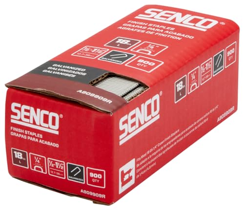 SENCO Galvanized 1/4" Crown Finish Staples, 1/2"-1 1/2" (A809909R) 1000/box - size: 1,000 ct., style: 1/2 - 1-1/2 inch