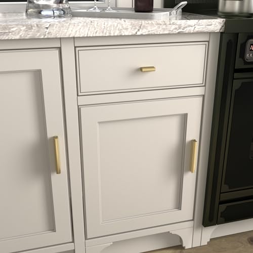 Goldenwarm 6 Pack 1-4" Gold Adjustable Drawer Pulls for Kitchen Handles - color: Matte Gold, size: 1 in to 4 in (25-102 mm)