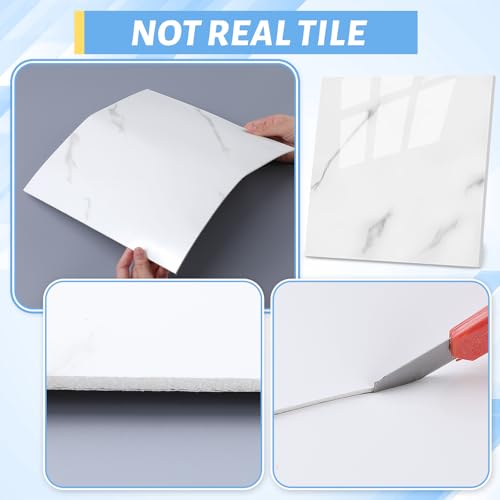Nuanchu 36 Pcs Peel and Stick Wall Panels, 12x12 Inch, White Marble - color: White Marble