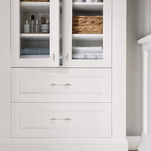 Ravinte Solid Brushed Nickel Cabinet Pulls,3-3/4 in Hole Handles,2 Pack - color: Brushed Nickel, size: 3-3/4 inches Hole Center
