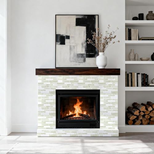 Vieshful Marble Peel and Stick Backsplash, 12 x 12 in, 20 Sheets - color: Warm Light Grey Marble, size: 20 Sheets
