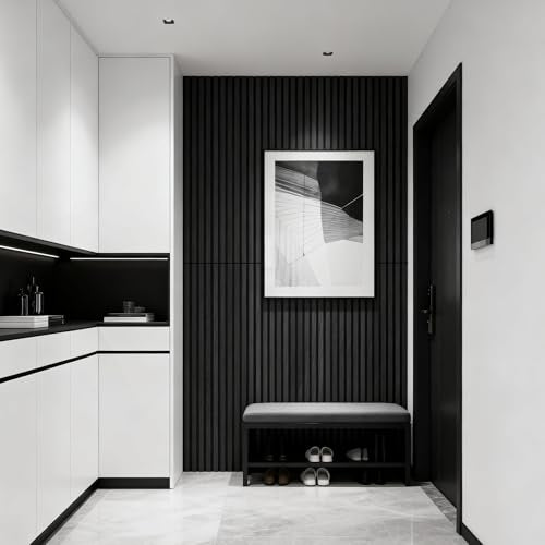 WoveN SounD Acoustic Wall Panels, Black Oak, 10 Pack, 47.2x23.6 in - color: 10 Pack, Black Oak, Slat