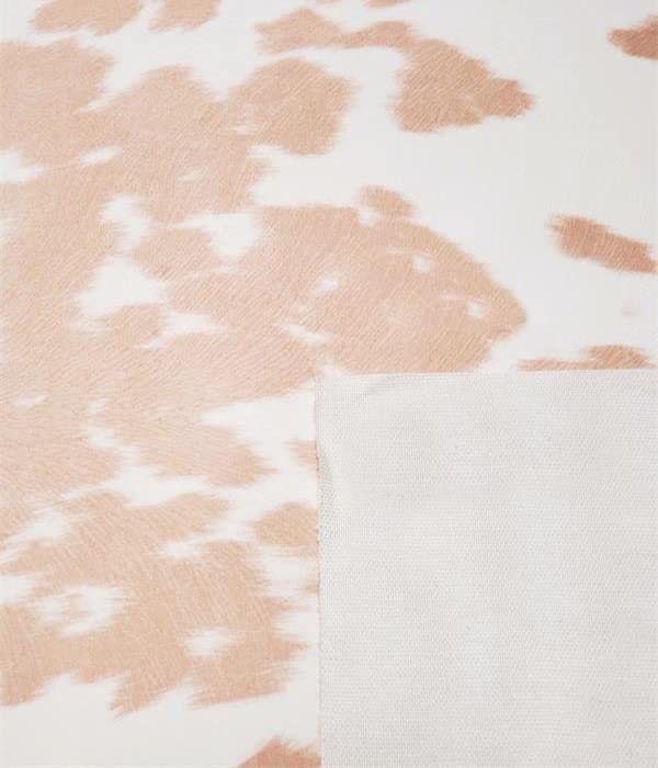 Suede Velvet Cow Print Fabric Udder Madness Upholstery 54" Wide Sold by The Yard (Blush) - color: Blush