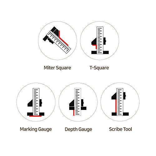 Scriber Gauge 300mm – CNC Metric Measuring Ruler, Marking Gauge, Layout Square, Woodworking Thickness Tool for Joinery, Cabinetry, DIY and Furniture Making (New Version) - size: 300mm