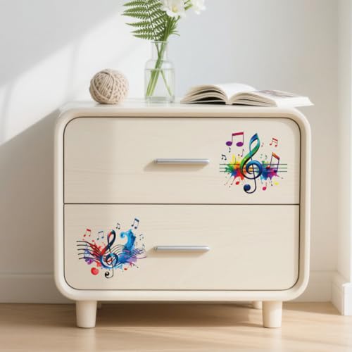 Peacoblue Colorful Music Notes Rub On Transfers for Craft, Transfer Sticker - style: Colorful Music Notes