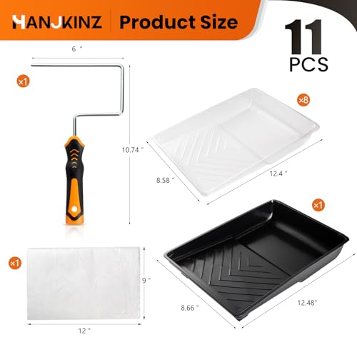 6 inch 11 Pc Paint Tray Kit with Frame & Drop Cloth