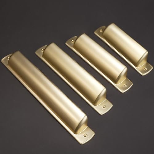 10 Pack 2.5 inch(64mm) Brushed Brass Kitchen Cabinet Handles Cabinet Cup Pulls Gold Drawer Cup Pulls Kitchen Cabinet Hardware - color: Brushed Brass, size: 2.5" Hole Center(64mm)