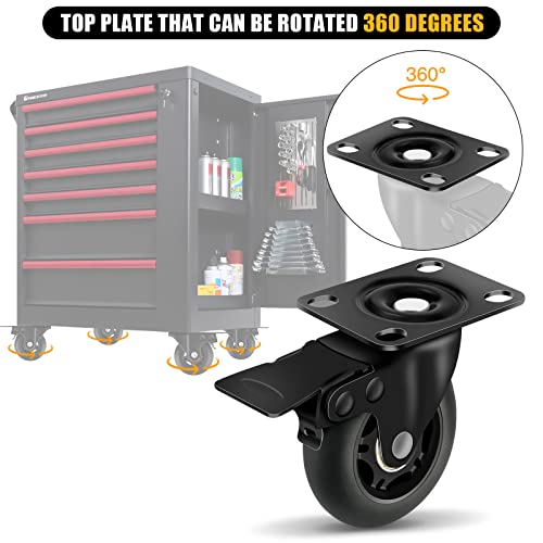 Apllamo 3” Lock Casters Set of 4 Heavy Duty 2000 LBS Total Load