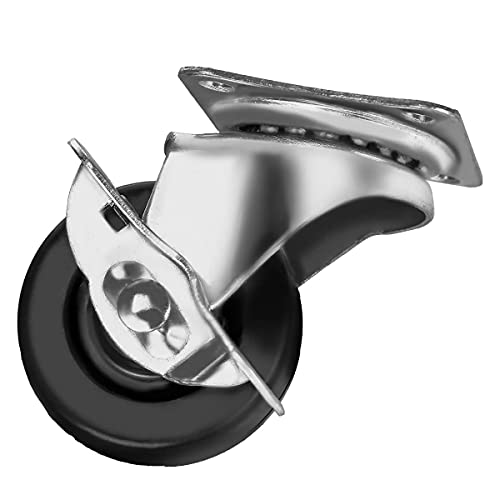 FactorDuty 12 Pack 2" Swivel Caster With Brake Wheels Hard Rubber Base w/Top Plate & Bearing (2" w/brake, 12 pcs) - size: 2" w/ brake, 12 pcs