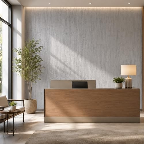 Gray Travertine Peel and Stick Wallpaper, 47.2 x 394 in - color: Gray Travertine, size: 47.2" x 394"