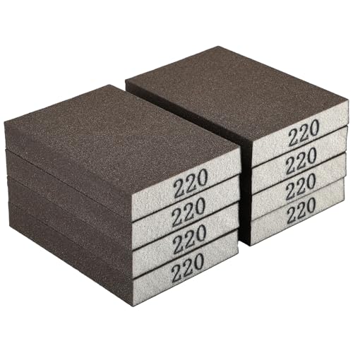 8 Pack Sanding Sponge Block, Wet Dry Sandpaper Sand Paper for Drywall Wood - size: 220 Grit