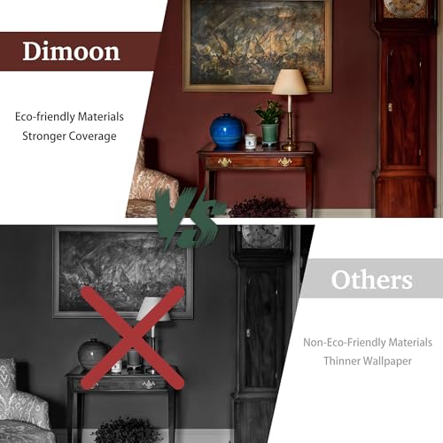 Dimoon 78.7"x17.7" Peel and Stick Wallpaper Dark Red Contact Paper Environmentally Friendly Materials Thickening Upgrade Embossed Renter Friendly Wall Paper Modern Vinyl Wrap for Countertop Bedroom - color: Dark Red, size: 17.7" x 78.7"
