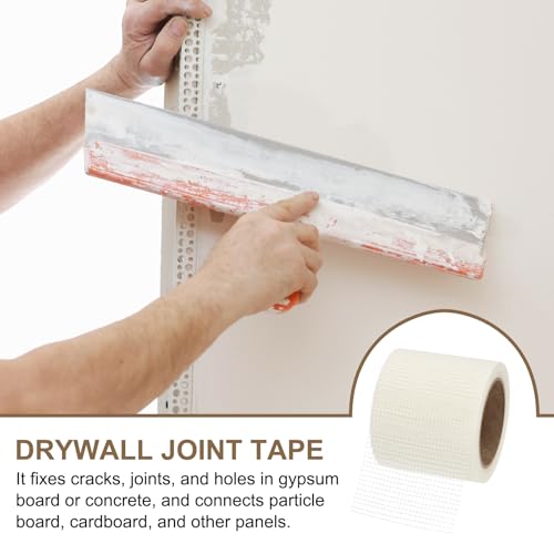 PATIKIL Drywall Repair Mesh Tape, 4 inch x 82 ft Fiberglass Repair Patch Self-Adhesive Dry Wall Joint Tape 8 Mesh Wall Hole Crack and Seam Patch, White - size: 4 inch x 82 Feet