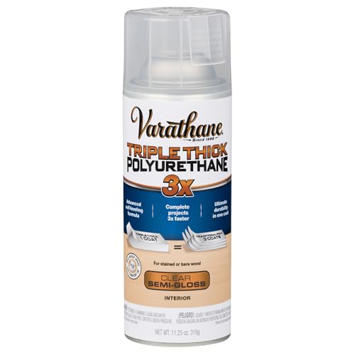 Rust-Oleum 318291 Varathane Triple Thick Polyurethane Spray, Semi-Gloss, 11 Oz