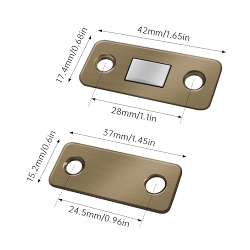 8Pack Cabinet Magnets for Door Closure Bronze Magnetic Door Latch Magnetic Cabinet Locks YY012-8 - size: 8Pack
