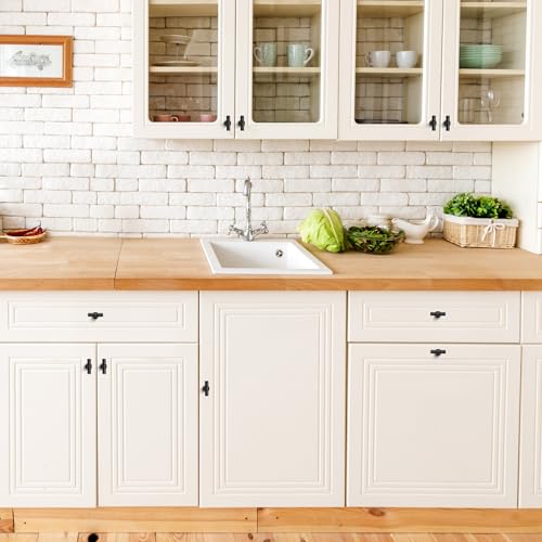 HOME EDIT 10 Pack Matte Black Cabinet Knobs 2 Inch Drawer Knobs Single Hole - color: Black&3T Bar
