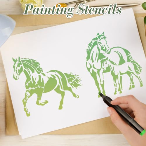 Horse Stencils for Crafts Reusable 25Pcs Stencils(6X6 Inch) - color: Horse