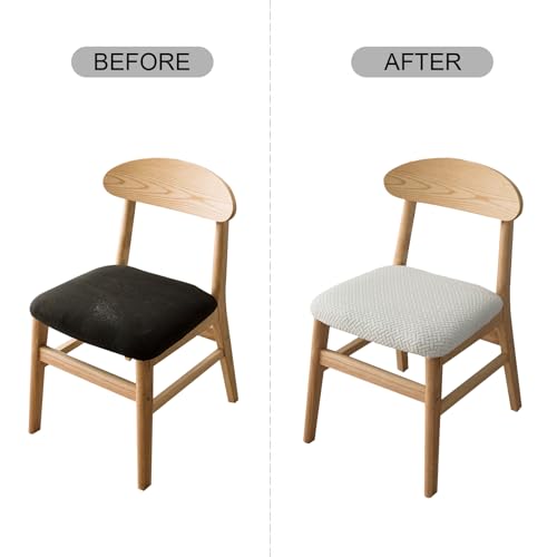 Genina Seat Covers for Dining Room Washable Chair Seat Slipcovers Set of 4 - color: White, size: 16-20in Not waterproof