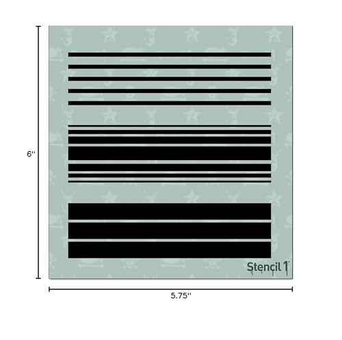 Stencil1 Various Stripes Stencil 5.75" x 6" Geometric Pattern Lines - color: Various Stripes Stencil 1 5.75" x 6"