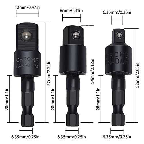 18Pcs Flexible Drill Bit Extension, Include 3Pcs Rotatable Socket Adapter 2Pcs 105° Right Angle Drill Attachment 10 Short Screwdriver Bits 90° Angled Bits and 2 Bendable Extension Tool - color: 18black