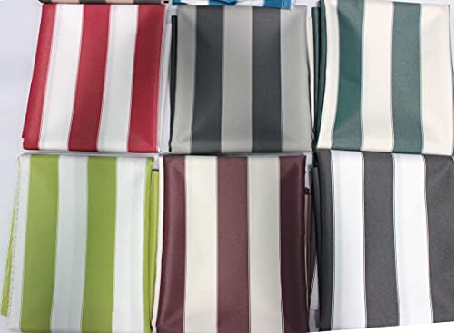Mybecca Stripe Canvas Canvas Oxford Polyester Fabric 60" RED/White (5 Yards) - color: Red / White, size: 5 YARDS