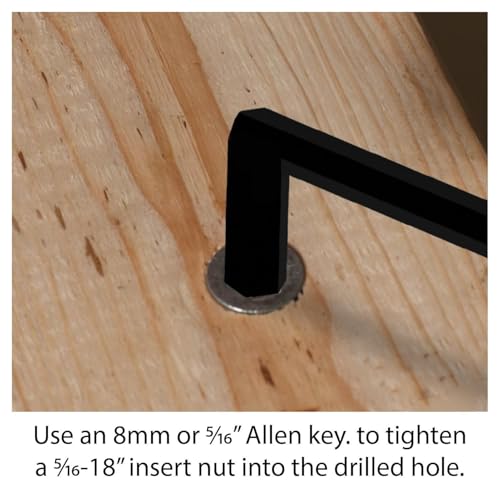 OUTWATER 4 in. H x 4 in. Dia Stained Espresso Solid Hardwood Bun Foot Leg for Furniture 4 Pack with 4 Free Insert Nuts and Drill Bit - color: Espresso